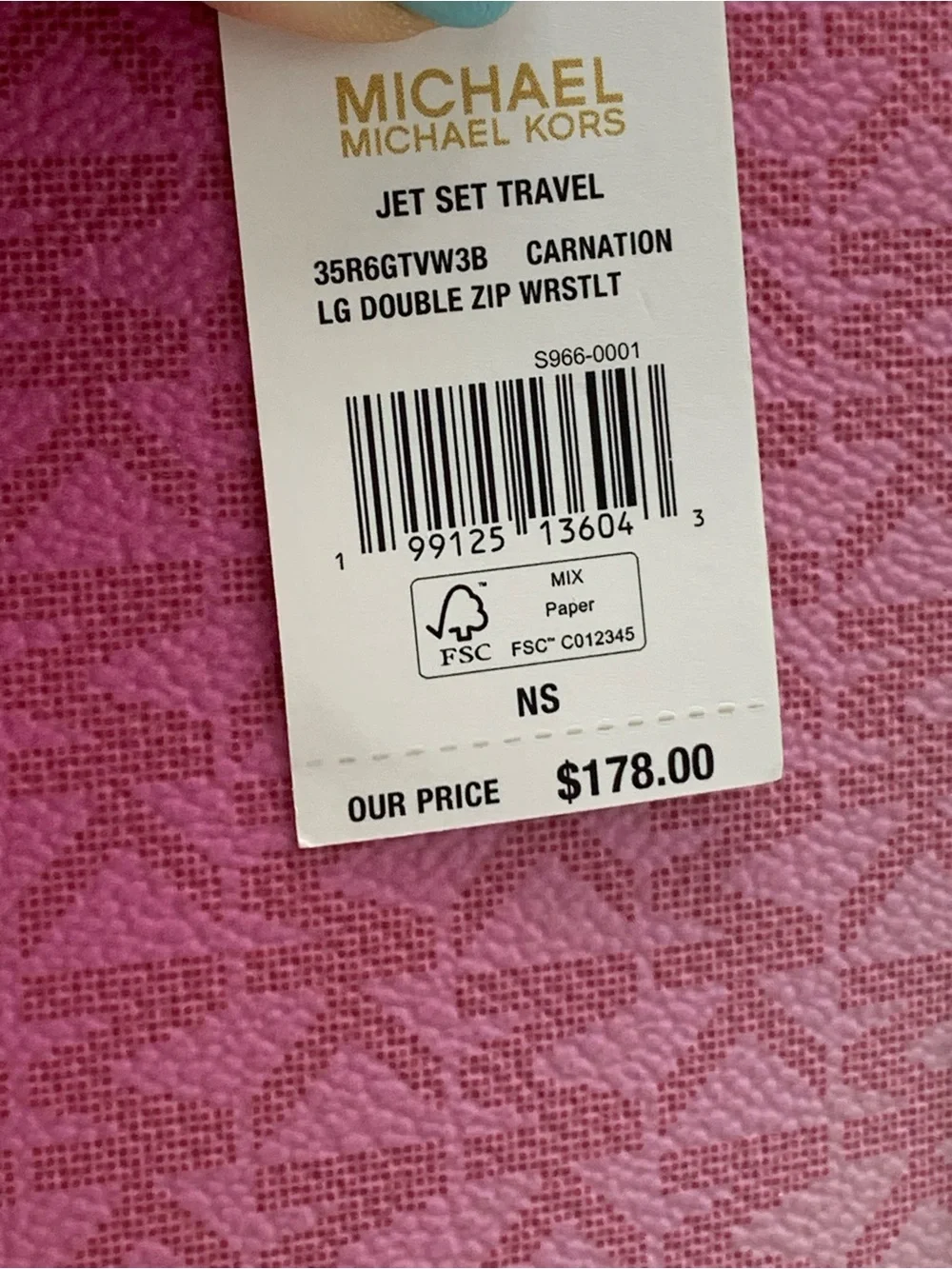 Michael Kors Sheila Carnation  Ombre Signature Logo Tote with Wristlet